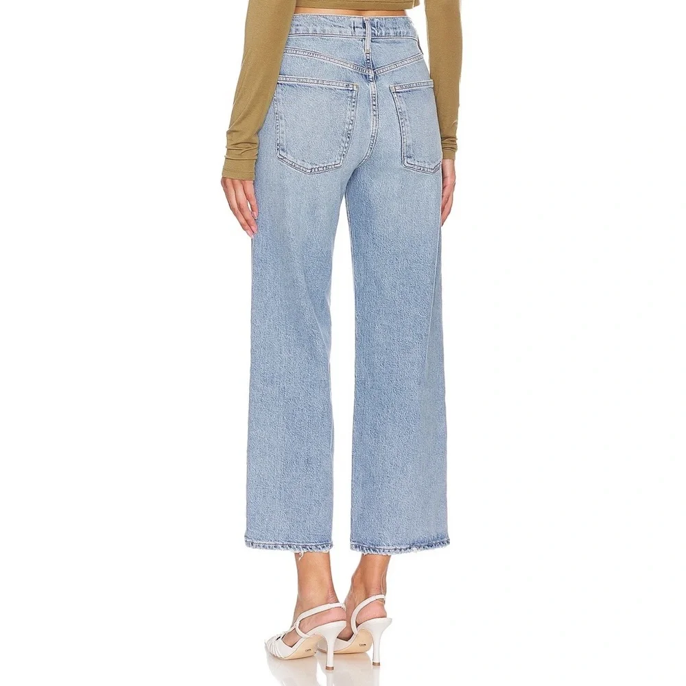 Agolde Harper Crop Mid-Rise Wide Straight Leg Jeans in Hassle - Picture 3 of 11